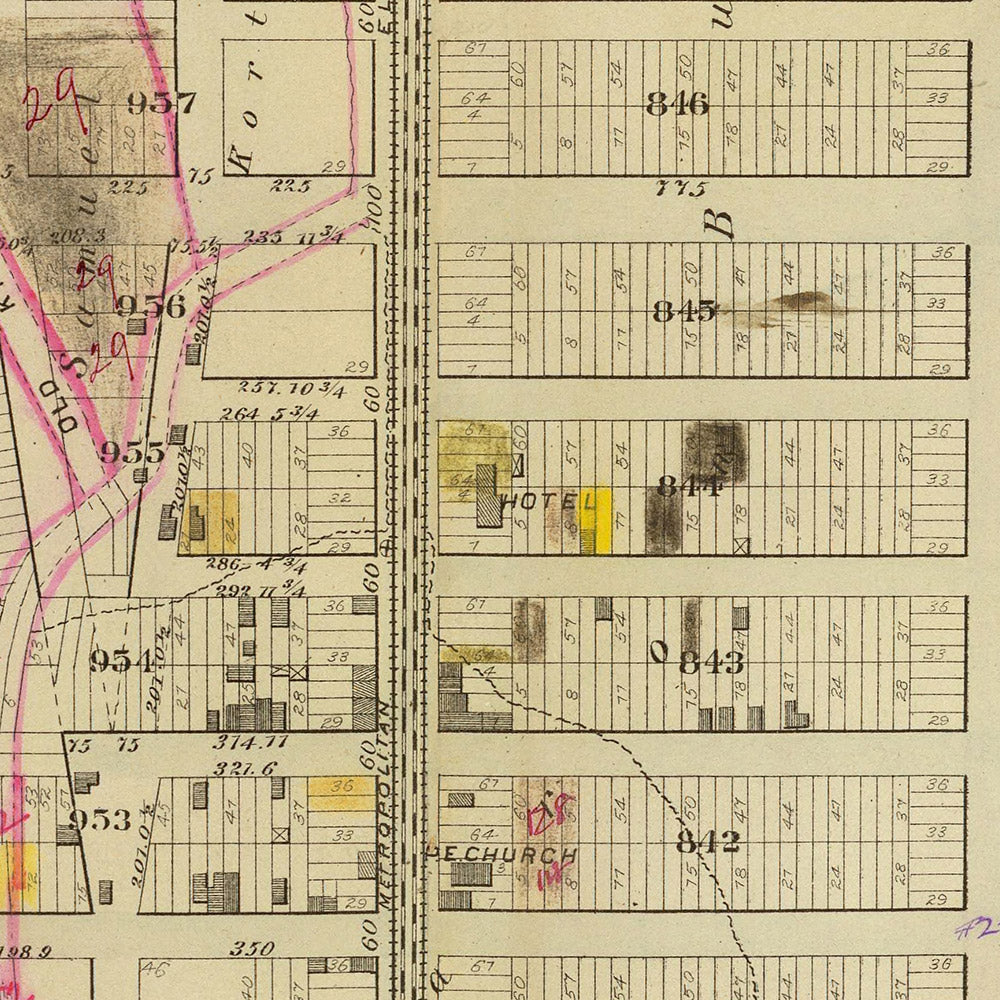 Mapa antiguo de la ciudad de Nueva York de Bromley, 1879: Distrito 12, río Hudson, río Harlem, Broadway, parques