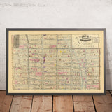 Mapa antiguo de Clinton, Distrito 22, Nueva York, 1879: Hells Kitchen, Columbus Circle, Hospital Roosevelt, Central Park