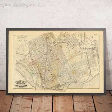 Ancienne carte du Bronx, NYC par Bromley, 1879 : South Melrose, Mott Haven, St. Mary&