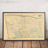 Mapa antiguo del Bronx, NYC por Bromley, 1879: South Fordham, Mount Hope, Upper Morrisania, Fordham, río Harlem 