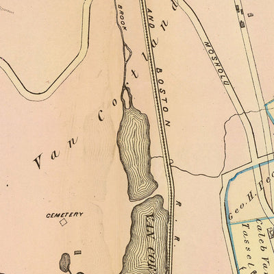 Mapa antiguo de la ciudad de Nueva York de Bromley, 1879: cementerio de Woodlawn, lago Van Cortlandt, monte St. Vincent