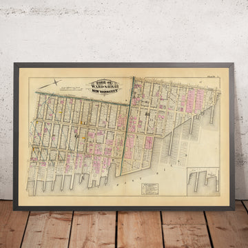 Mappa Antica del Lower East Side, New York City, 1879: Le Zone Dettagliate 11 & 18 di Bromley 
