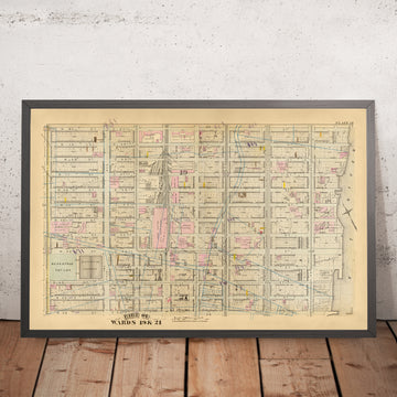 Alte Karte von Midtown, NYC von Bromley, 1879: Grand Central Terminal, Reservoir Square, West 38th bis West 50th Street 