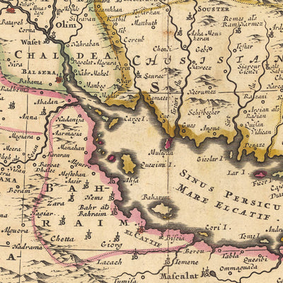 Alte Karte von Persien, Anatolien, Armenien und Arabien von Visscher, 1690: Naher Osten, Amman, Teheran, Riad, König-Salman-Reservat