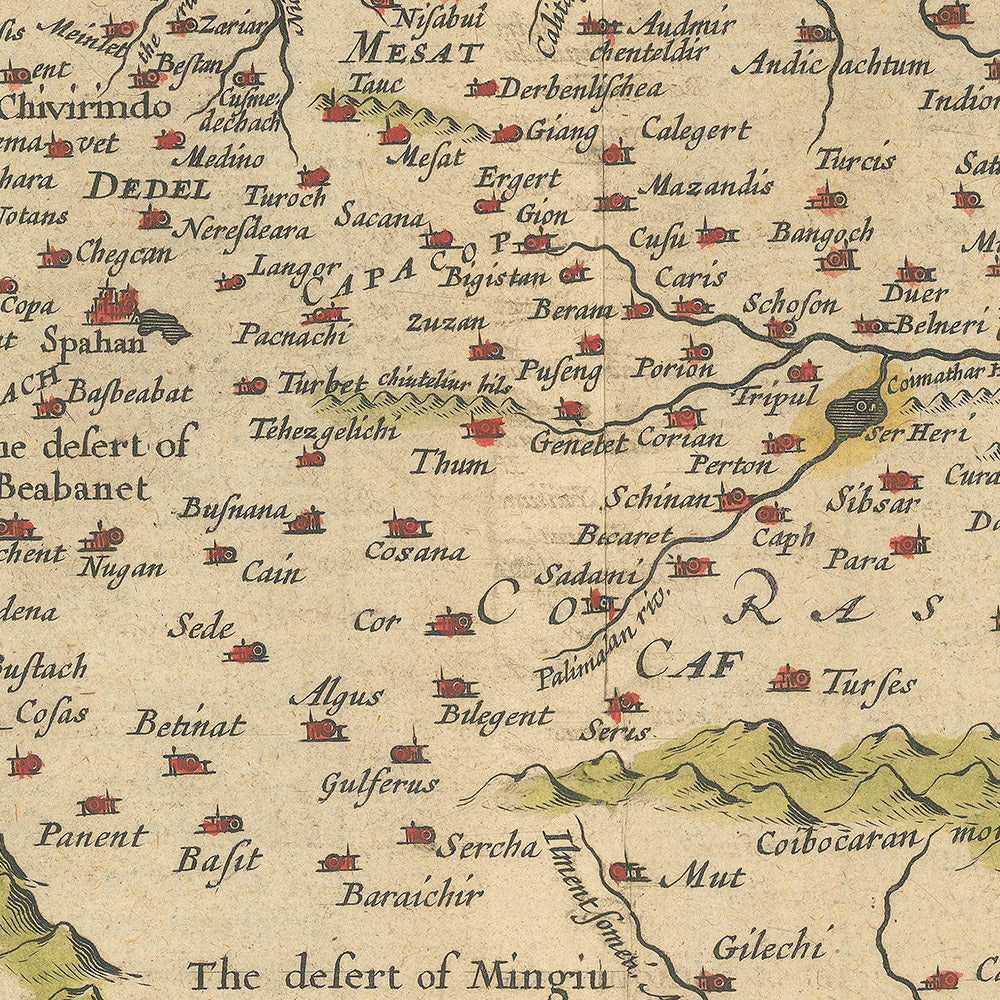 Old Rare Map of the Persian Empire by Speed, 1627: Iran, Middle East, Holy Land, Spaha, Ormus, Gilan