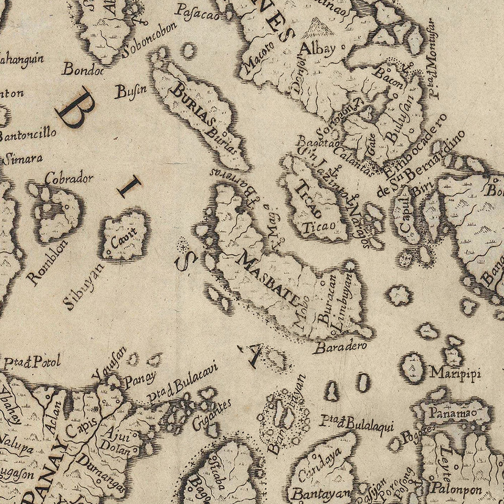 Antiguo mapa pictórico de Filipinas por Murillo Velarde, 1744: Manila, Cebú, Zamboanga, mar de Sulu, cartela decorativa