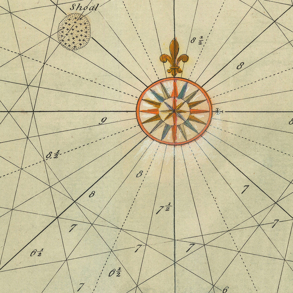 Ancienne carte nautique de Batavia par van Keulen, 1778 : Batavia, île Onrust, Mille-Îles