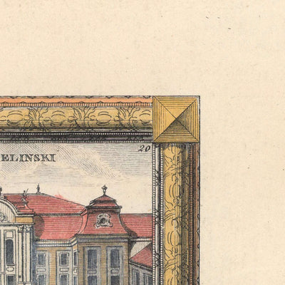 Mapa antiguo de Varsovia de Rizzi Zannoni, 1772: río Vístula, Miodowa, Senatorska, Solec, Swietojanska