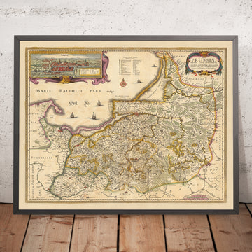 Alte Karte von Preußen von Visscher, 1690: Danzig, Elbing, Klaipėda, Kaliningrad, Brodnicki Park Krajobrazowy 