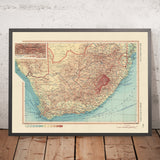 Old Map of Republic of South Africa, 1967: Johannesburg, Cape Town, Kruger National Park, Drakensberg Mountains