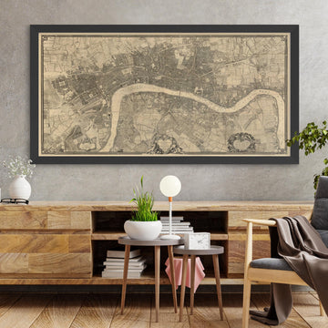 Mappa completa di Londra nel 1746 di John Rocque 