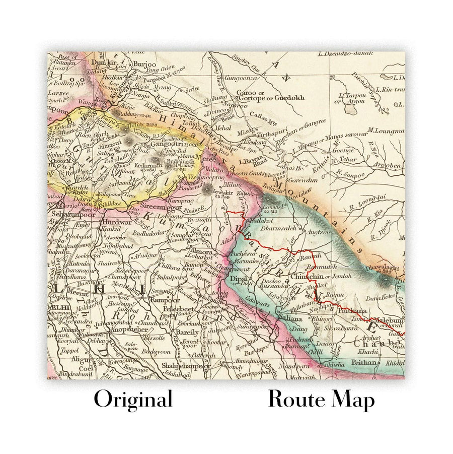 Personalisierte Routenkarte: Individuelle Roadtrip- oder Wanderkarte 