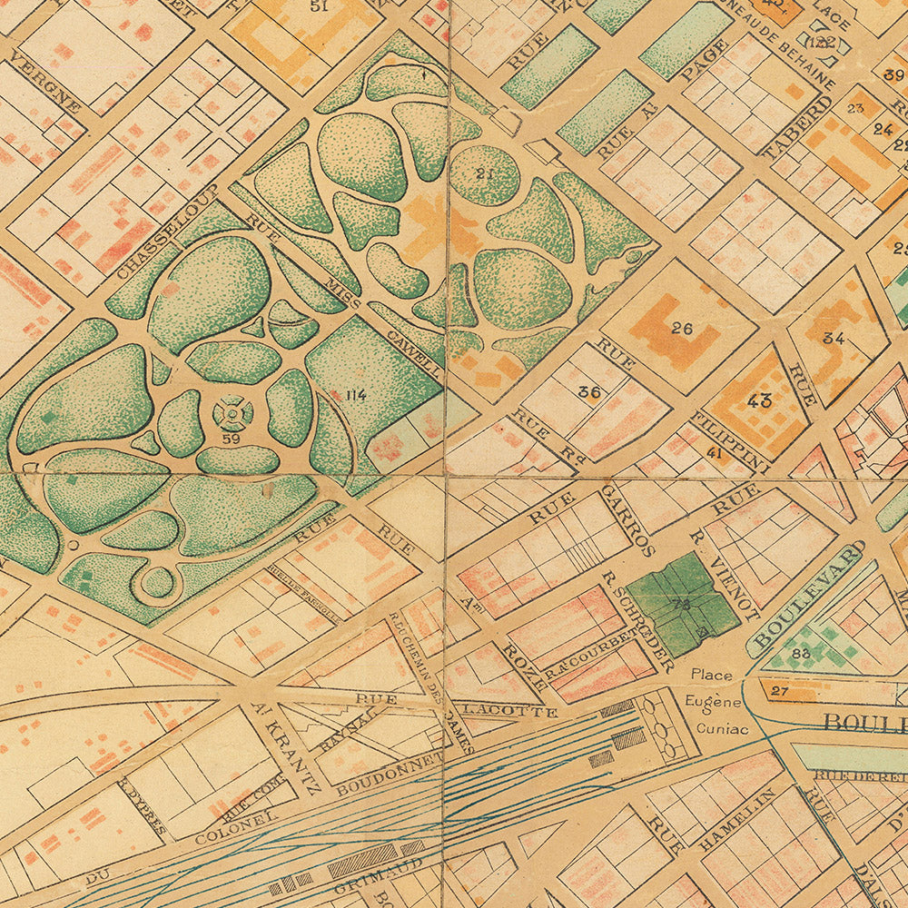 Carte ancienne de Saigon (Ho Chi Minh Ville), 1921 : Plan d'urbanisme colonial, Cholon, fleuve Saigon, architecture française, rues historiques