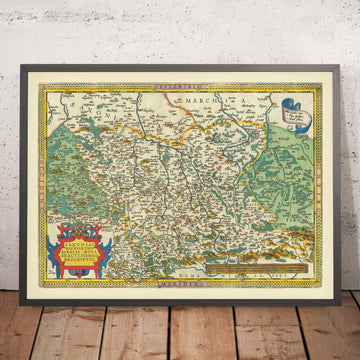 Alte Karte von Sachsen von Ortelius, 1595: Berlin, Leipzig, Dresden, Elbe, Erzgebirge 