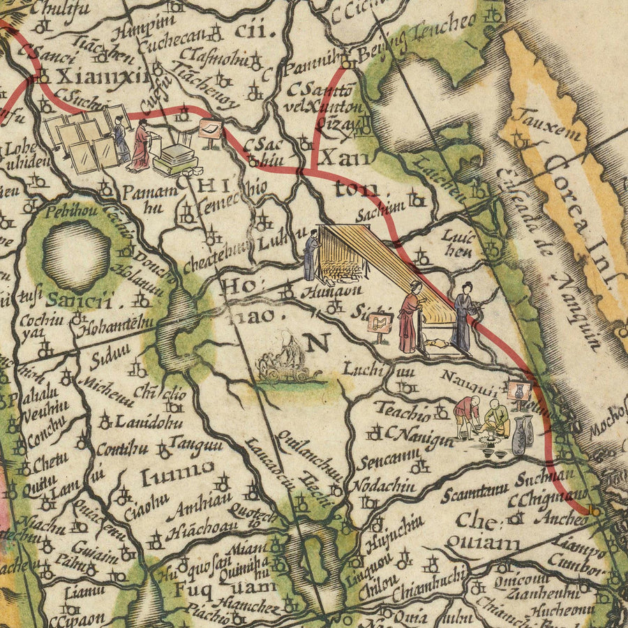 Alte Karte der Seidenstraße, 1640 von Willem Blaeu & The Unique Maps Co. 