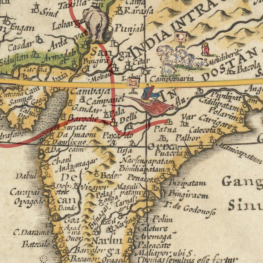 Alte Karte der Seidenstraße, 1640 von Willem Blaeu & The Unique Maps Co. 