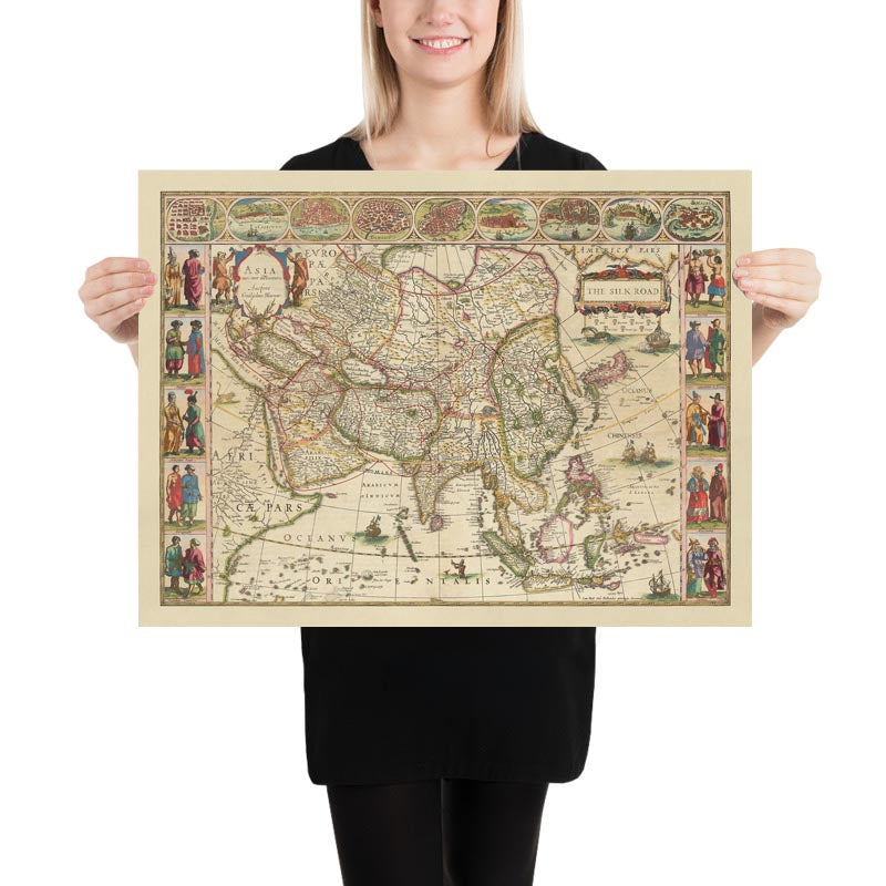 Alte Karte der Seidenstraße, 1640 von Willem Blaeu & The Unique Maps Co. 