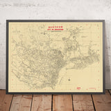 Ancienne carte de la ville de Singapour par SIT, 1955 : Bukit Timah, Saranggong, Ulu Kalang, Ang Mo Kio et le quartier malais 
