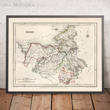 Old Map of County Sligo by Samuel Lewis, 1844: Ballymote, Tubbercurry, Enniscrone, Rosses Point, Lough Gill
