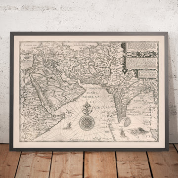 Antica mappa del Medio Oriente e del Sud Asia di Linschoten, 1595 