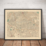 Old Colour Map of South London in 1891 - Camberwell, Peckham, Walworth, Nunhead, Old Kent Road - SE5, SE17, SE15, SE1, SE16