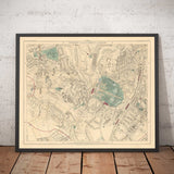 Antiguo mapa en color del sureste de Londres, 1891 - Norwood, Crystal Palace, Penge, Sydenham - SE27, SE19, SE20, SE26