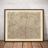 Old Colour Map of East London, 1891 - Hoxton, Haggerston, Dalston, Hackney, Bethnal Green, Shoreditch - N1, N5, E8, E2, EC1