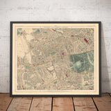 Antiguo mapa en color del oeste de Londres - Notting Hill, Kensington, Portobello Road, Shepherds Bush, Bayswater - W11 W2 W8 SW7 W14 W6 W12 W10