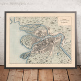 Ancienne carte de Saint-Pétersbourg, Russie par Tsylov, 1799 : Districts, Rivières, Parcs, Monuments, Canaux 