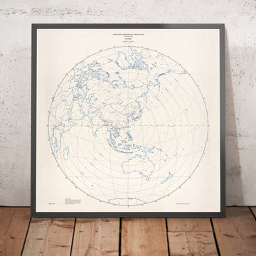 Alte Karte von Taipeh: CIA, 1968: Zeigt die azimutale äquidistante Projektion der Welt um Taipeh herum 