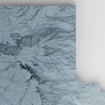 Texas Topographic 3D Relief Map