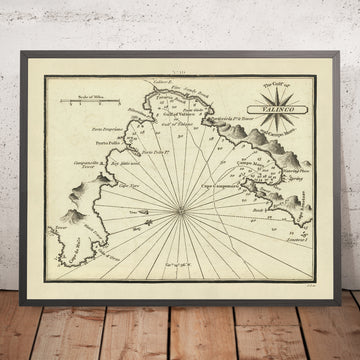 Old Gulf of Valinco, Corsica Nautical Chart by Heather, 1802: Campo Moro, Porticciola Tower