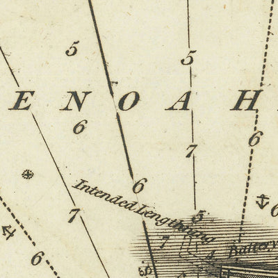 Old Harbour of Genoa, Italy Nautical Chart by Heather, 1802: Lanterna, Fortifications, Palazzo