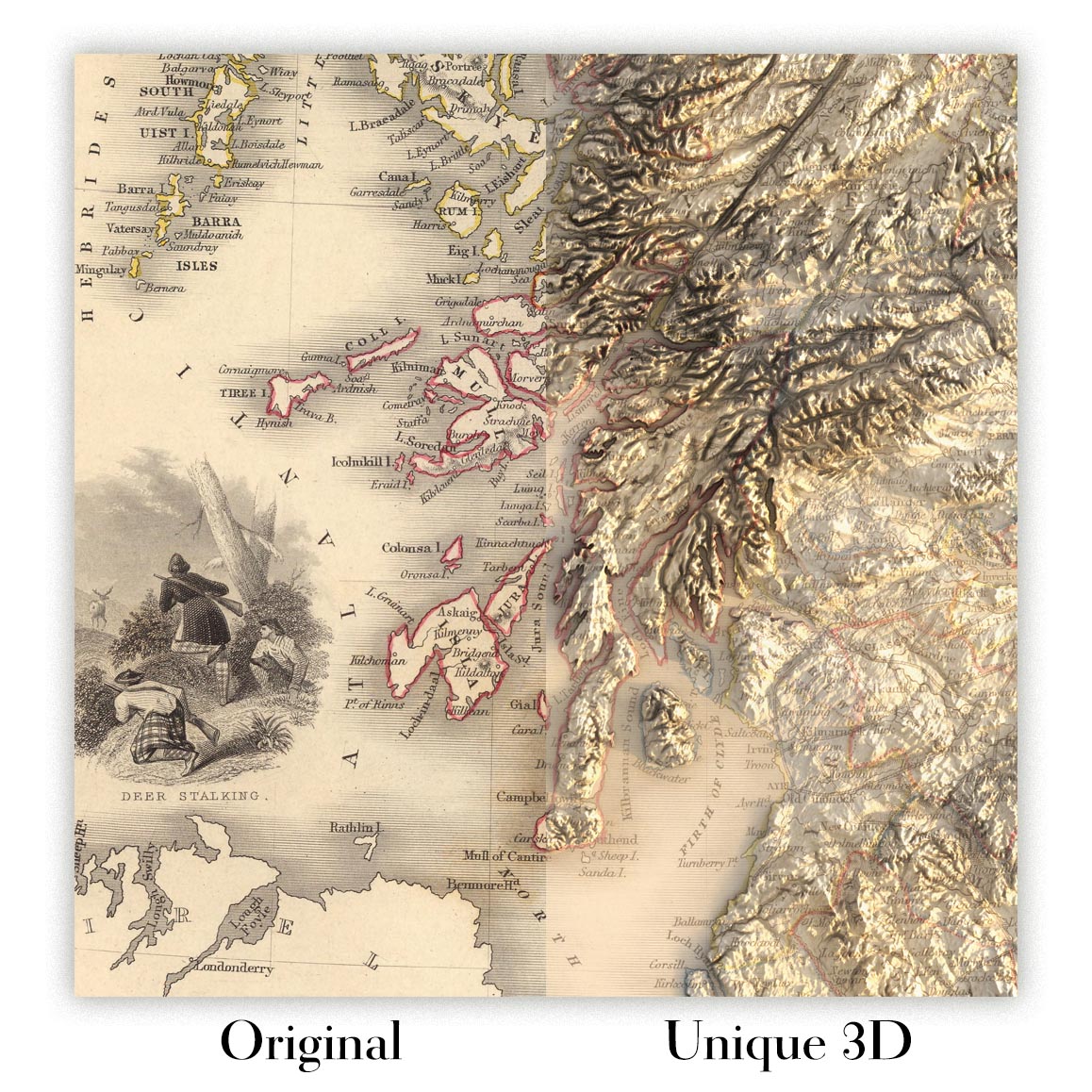 Image showing the difference between an Original map and a map that has undergone the Unique 3D transformation