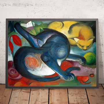 Deux chats, bleu et jaune par Franz Marc, 1912