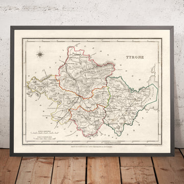 Old Map of County Tyrone by Samuel Lewis, 1844: Omagh, Strabane, Cookstown, Dungannon, Aughnacloy