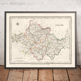 Old Map of County Tyrone by Samuel Lewis, 1844: Omagh, Strabane, Cookstown, Dungannon, Aughnacloy