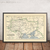 Seltene erste Karte der Ukraine-Republik, 1919: Pariser Friedenskonferenz, UPR, Krim, Kuban 