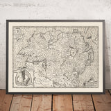 Alter monochromer Stadtplan von Ulster, Nordirland, 1611 von John Speed - Belfast, Derry (nicht Londonderry), County Antrim & Down 