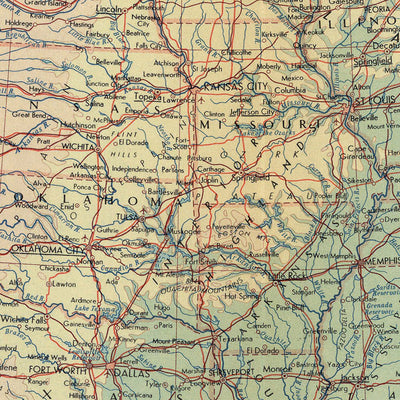 Alte Karte der Vereinigten Staaten von Amerika vom polnischen Topographiedienst der Armee, 1967: Grenzstädte USA-Kanada, mexikanische Grenze, Kuba, Quebec, Neufundland, Nova Scotia
