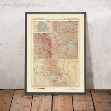 Old Map of USA National Parks, 1967: Yellowstone, Grand Canyon, Yosemite, Crater Lake