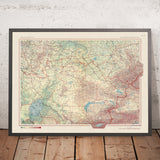 Alte Karte von Kasachstan, 1967: Almaty, Karaganda, Schymkent, Balchaschsee, Aralsee 