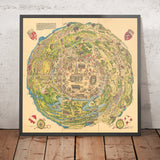 Old Pictorial Map of Turkish Siege of Vienna by Meldeman, 1530: St. Stephen's, Fires, Circular Panorama