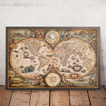 Große Vintage-Stil Moderne Weltkarte von Ray&Co, 2024 