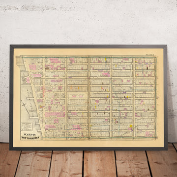 Alte Karte von Chelsea, New York City, 1879: 6. bis 13. Ave, Theologisches Seminar, Retort House, Grand Opera House 