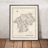 Old Map of Westmorland by Samuel Lewis, 1844: Appleby, Kendal, Kirkby Stephen, Brough, Lake District