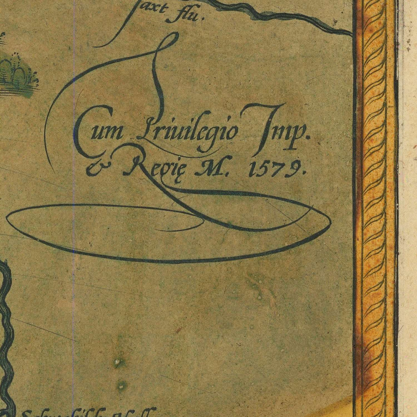 Carte ancienne du Wurtemberg par Ortelius, 1587 : Stuttgart, Neckar, Fortifications, Forêts, Frontières