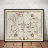 Antiguo mapa árabe de Europa en 1525 por Piri Reis - Francia, España, Reino Unido, Turquía, Alemania
