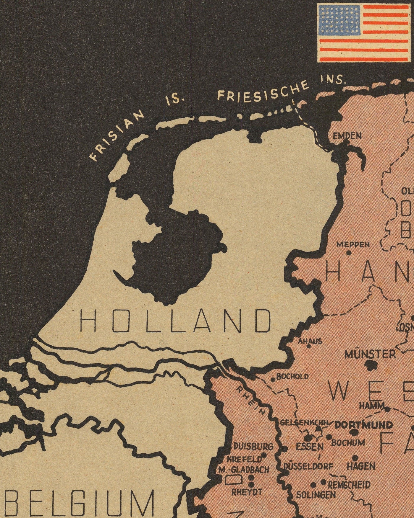 Nazi Allemagne Monde World War 2 Carte - Public Guerre East & West Allemagne Potsdam Conférence Tableau de profession