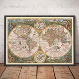 Mappa del Mondo Antico, 1596, Mappa Atlante di Johannes Baptista Vrients 